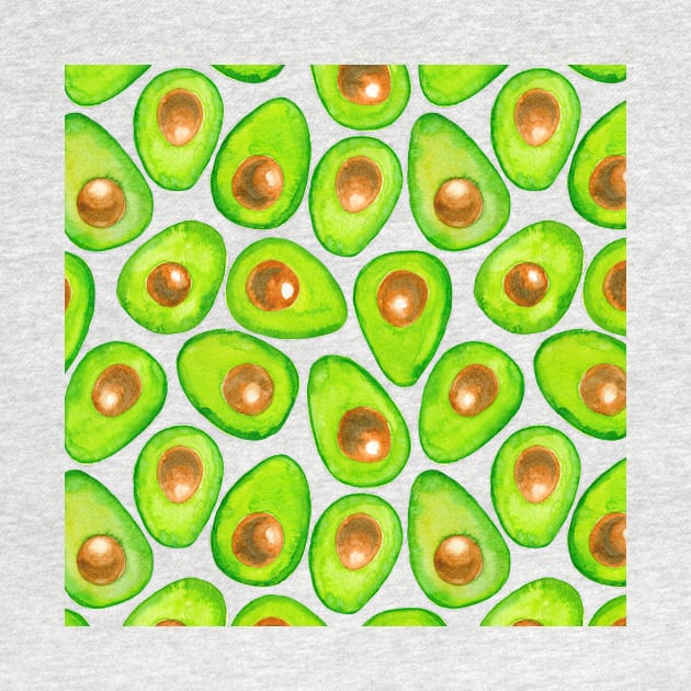 Avocado slices watercolor by katerinamk